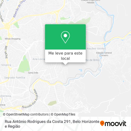 Rua Antônio Rodrigues da Costa 291 mapa