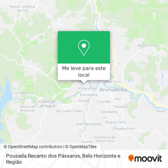Pousada Recanto dos Pássaros mapa