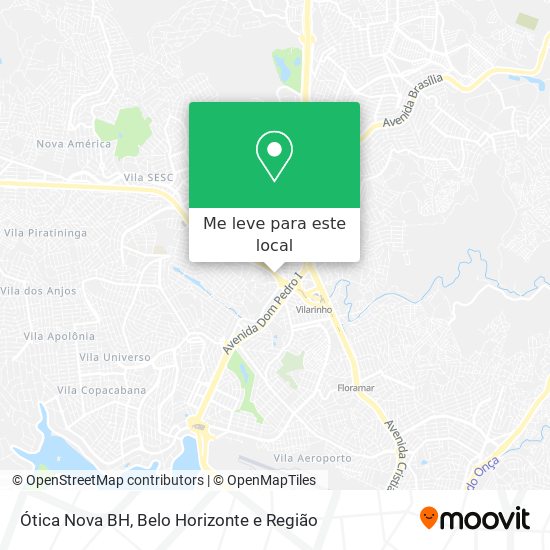 Ótica Nova BH mapa