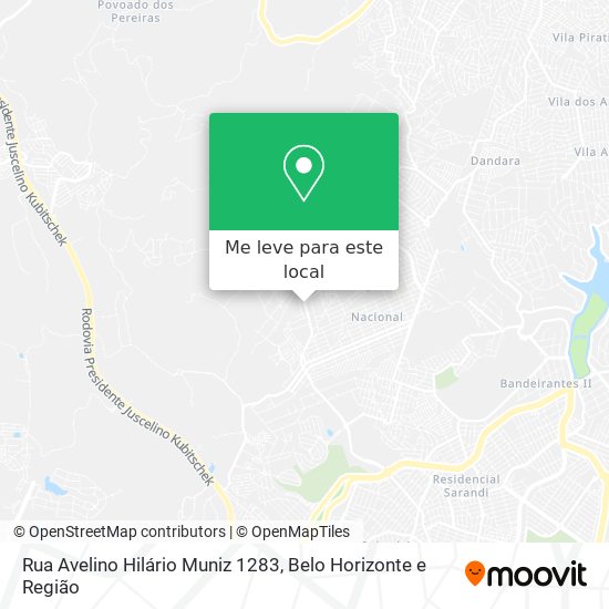 Rua Avelino Hilário Muniz 1283 mapa