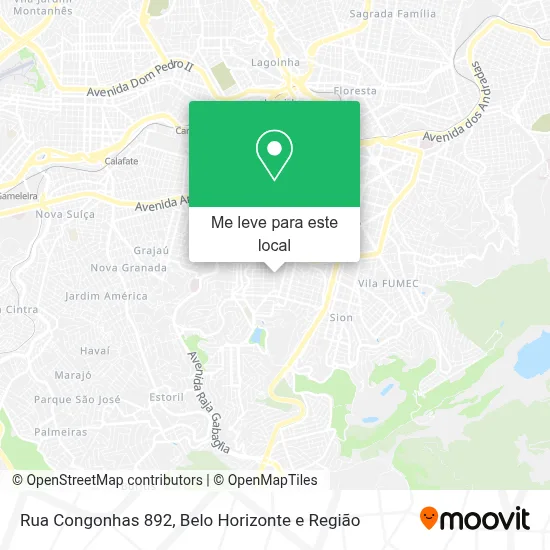 Rua Congonhas 892 mapa