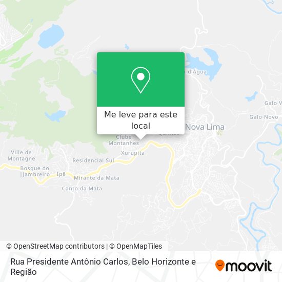 Rua Presidente Antônio Carlos mapa