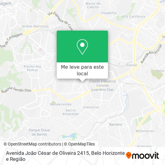 Avenida João César de Oliveira 2415 mapa