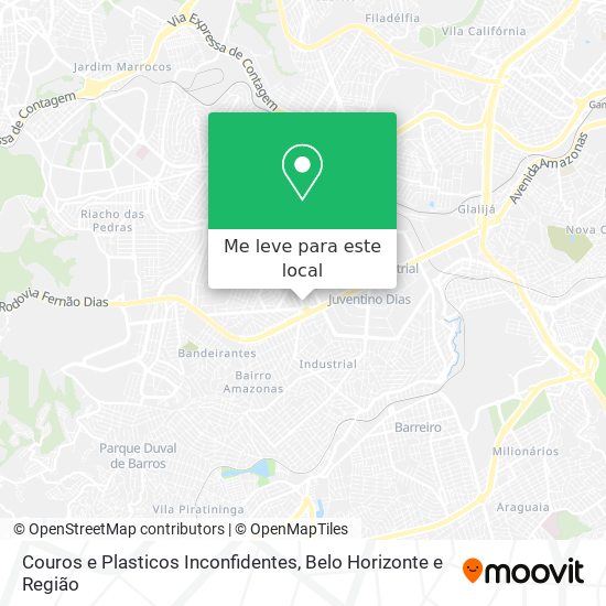 Couros e Plasticos Inconfidentes mapa