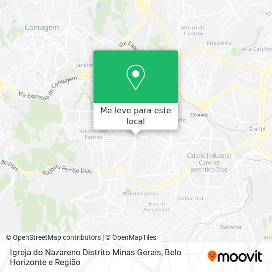 Igreja do Nazareno Distrito Minas Gerais mapa