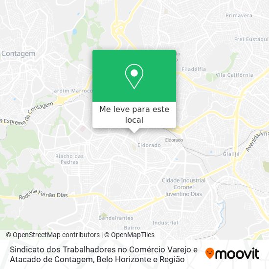 Sindicato dos Trabalhadores no Comércio Varejo e Atacado de Contagem mapa