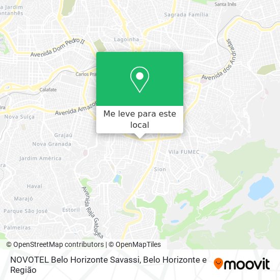 NOVOTEL Belo Horizonte Savassi mapa