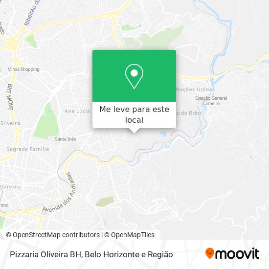 Pizzaria Oliveira BH mapa