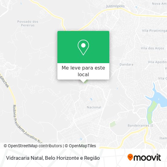 Vidracaria Natal mapa
