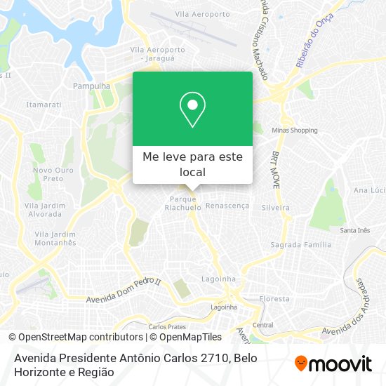 Avenida Presidente Antônio Carlos 2710 mapa