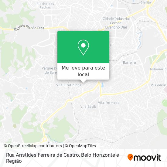 Rua Aristídes Ferreira de Castro mapa