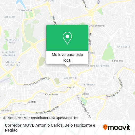 Corredor MOVE Antônio Carlos mapa