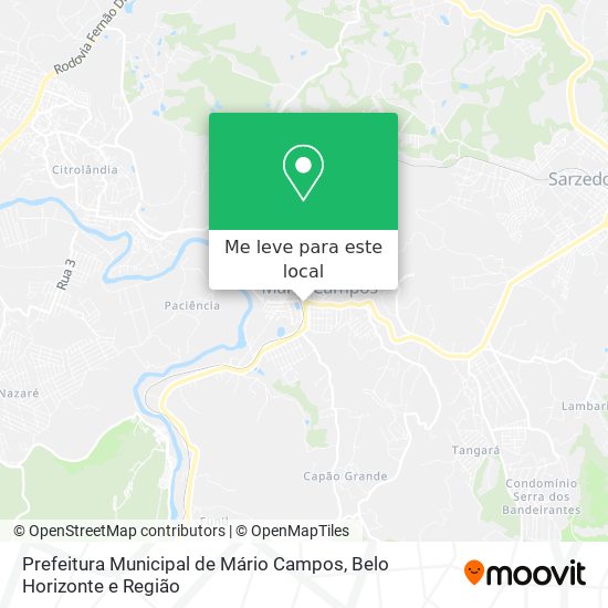 Prefeitura Municipal de Mário Campos mapa
