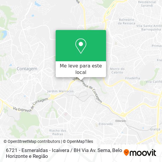 6721 - Esmeraldas - Icaivera / BH Via Av. Sema mapa