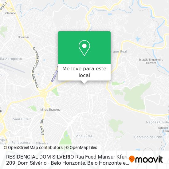 RESIDENCIAL DOM SILVERIO Rua Fued Mansur Kfuri, 209, Dom Silvério - Belo Horizonte mapa