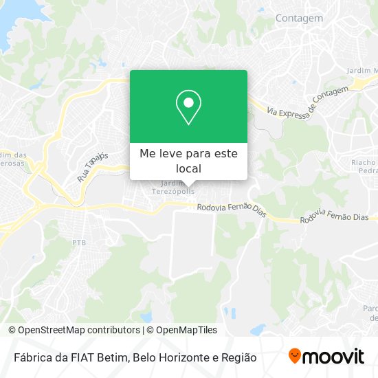 Fábrica da FIAT Betim mapa