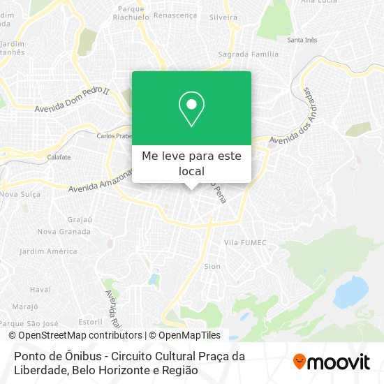 Ponto de Ônibus - Circuito Cultural Praça da Liberdade mapa