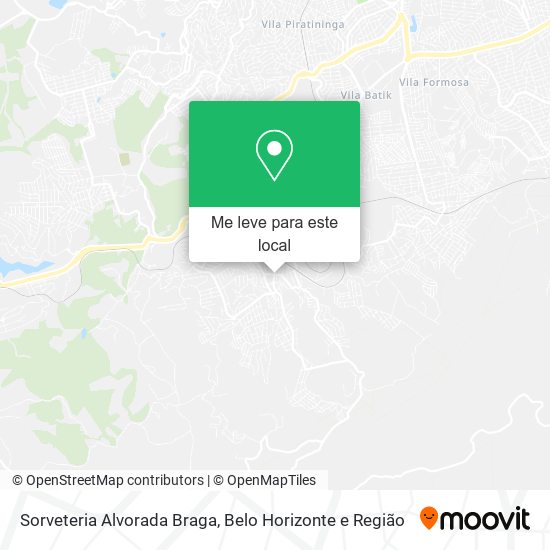 Sorveteria Alvorada Braga mapa