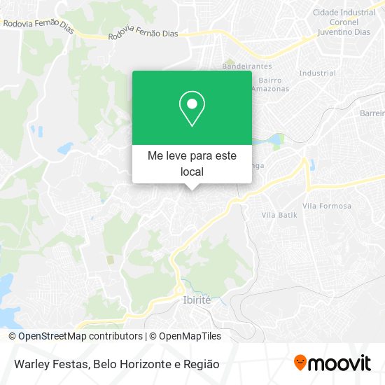 Warley Festas mapa