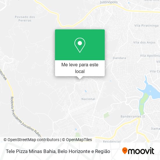 Tele Pizza Minas Bahia mapa