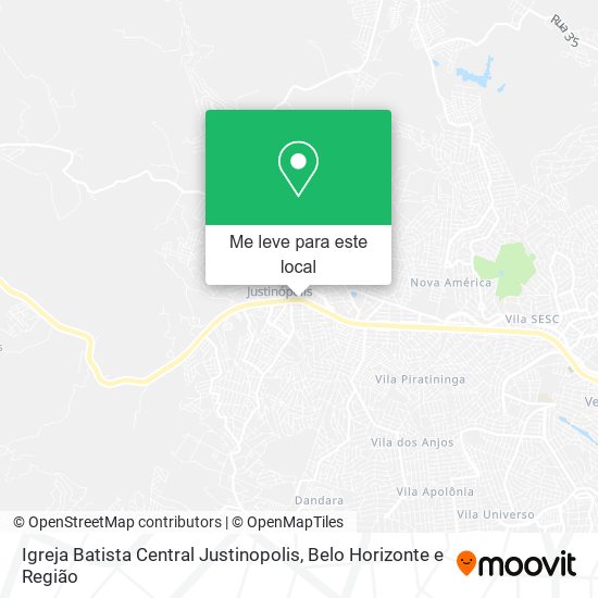 Igreja Batista Central Justinopolis mapa