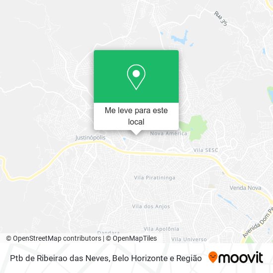 Ptb de Ribeirao das Neves mapa
