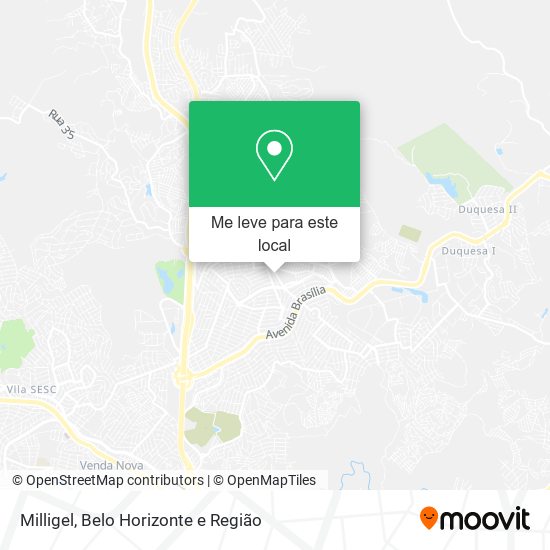 Milligel mapa