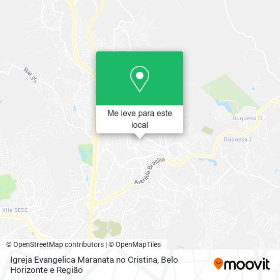 Igreja Evangelica Maranata no Cristina mapa