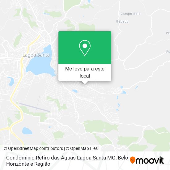 Condominio Retiro das Águas Lagoa Santa MG mapa