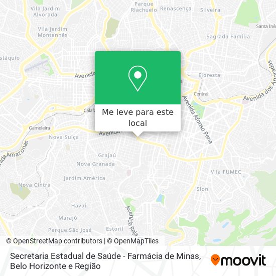 Secretaria Estadual de Saúde - Farmácia de Minas mapa