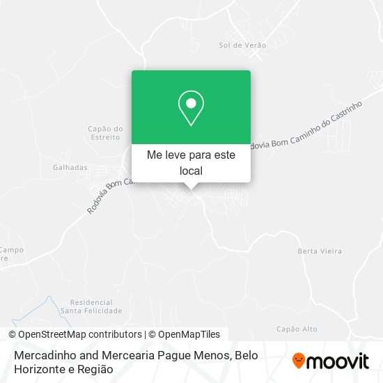 Mercadinho and Mercearia Pague Menos mapa