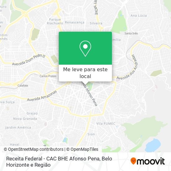 Como chegar até Receita Federal - CAC BHE Afonso Pena em Belo Horizonte