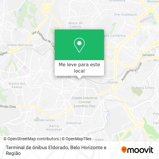 Terminal de ônibus Eldorado mapa