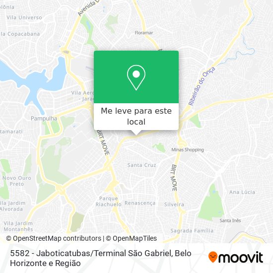 5582 - Jaboticatubas / Terminal São Gabriel mapa