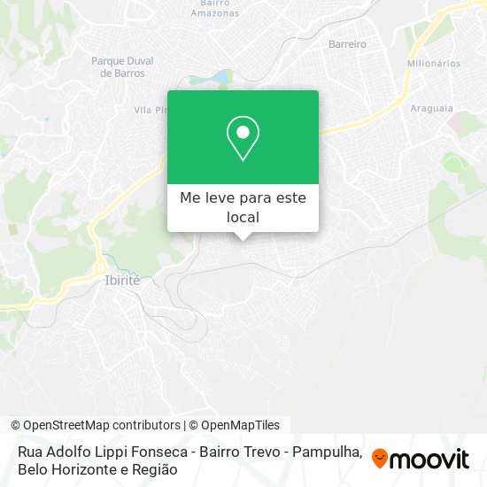 Rua Adolfo Lippi Fonseca - Bairro Trevo - Pampulha mapa