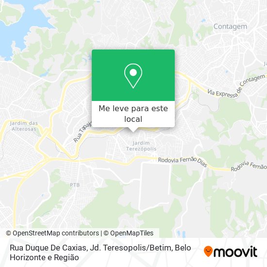 Rua Duque De Caxias, Jd. Teresopolis / Betim mapa