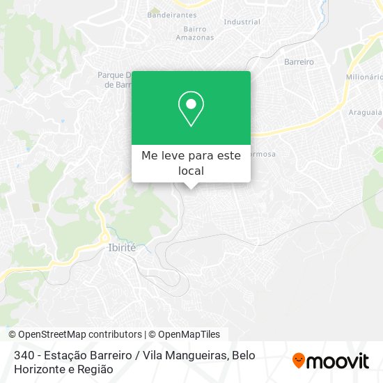 340 - Estação Barreiro / Vila Mangueiras mapa