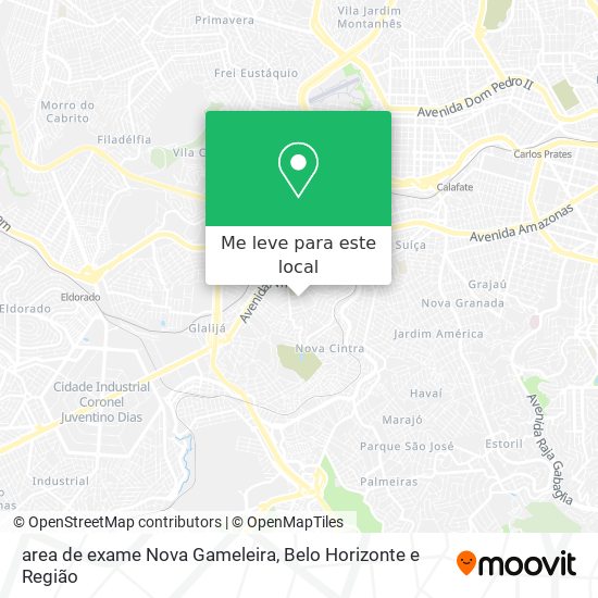 area de exame Nova Gameleira mapa