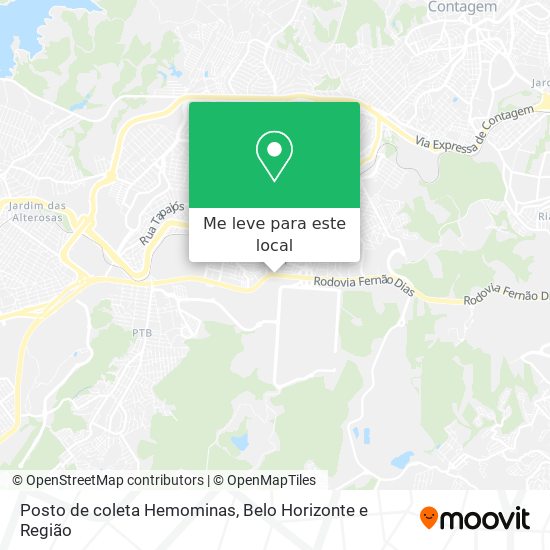 Posto de coleta Hemominas mapa