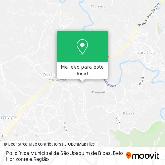 Policlínica Municipal de São Joaquim de Bicas mapa