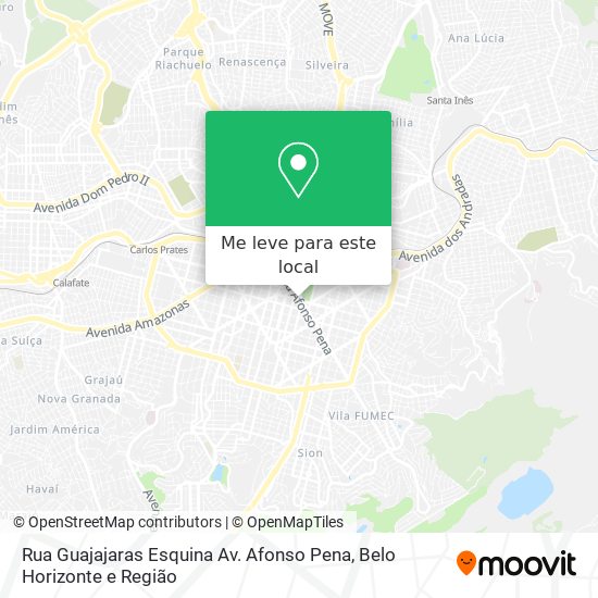 Rua Guajajaras Esquina Av. Afonso Pena mapa