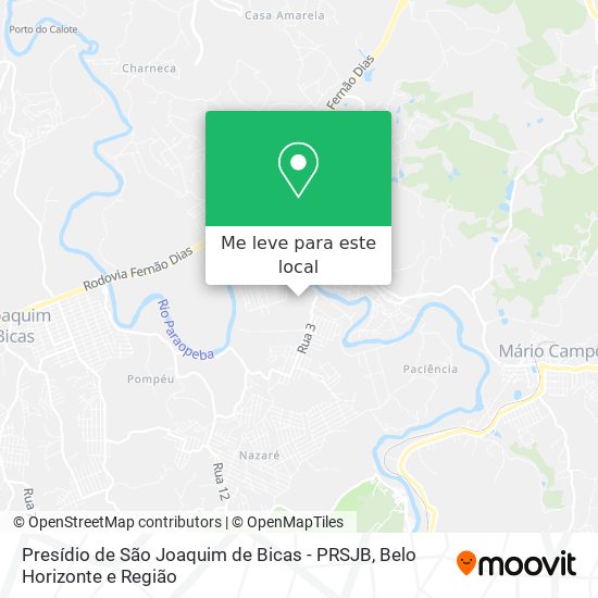 Presídio de São Joaquim de Bicas - PRSJB mapa