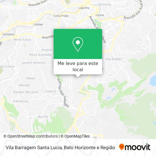 Vila Barragem Santa Lucia mapa