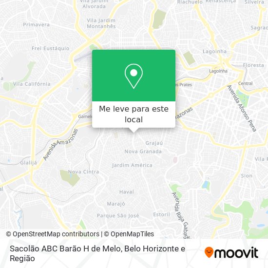 Sacolão ABC Barão H de Melo mapa
