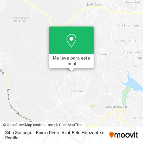 Sitio Sossego - Bairro Pedra Azul mapa