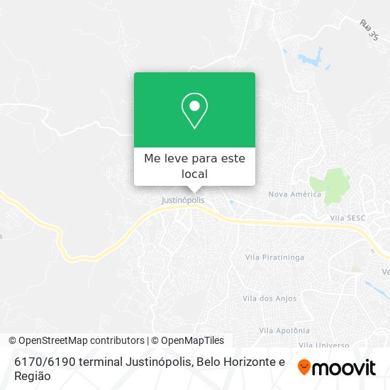 6170 / 6190 terminal Justinópolis mapa