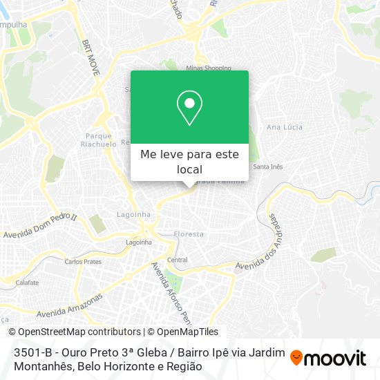 3501-B - Ouro Preto 3ª Gleba / Bairro Ipê via Jardim Montanhês mapa