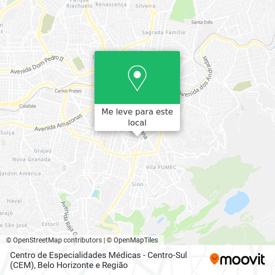 Centro de Especialidades Médicas - Centro-Sul (CEM) mapa