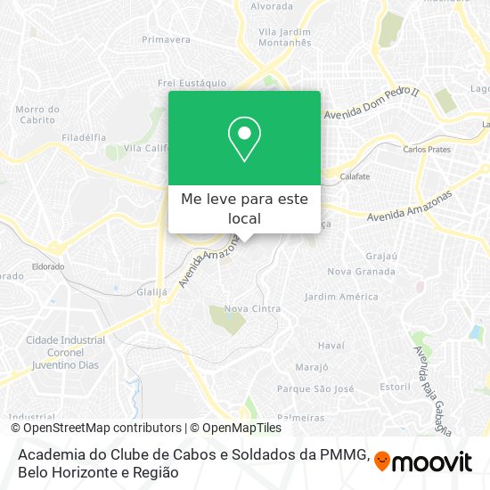 Academia do Clube de Cabos e Soldados da PMMG mapa