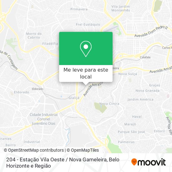 204 - Estação Vila Oeste / Nova Gameleira mapa